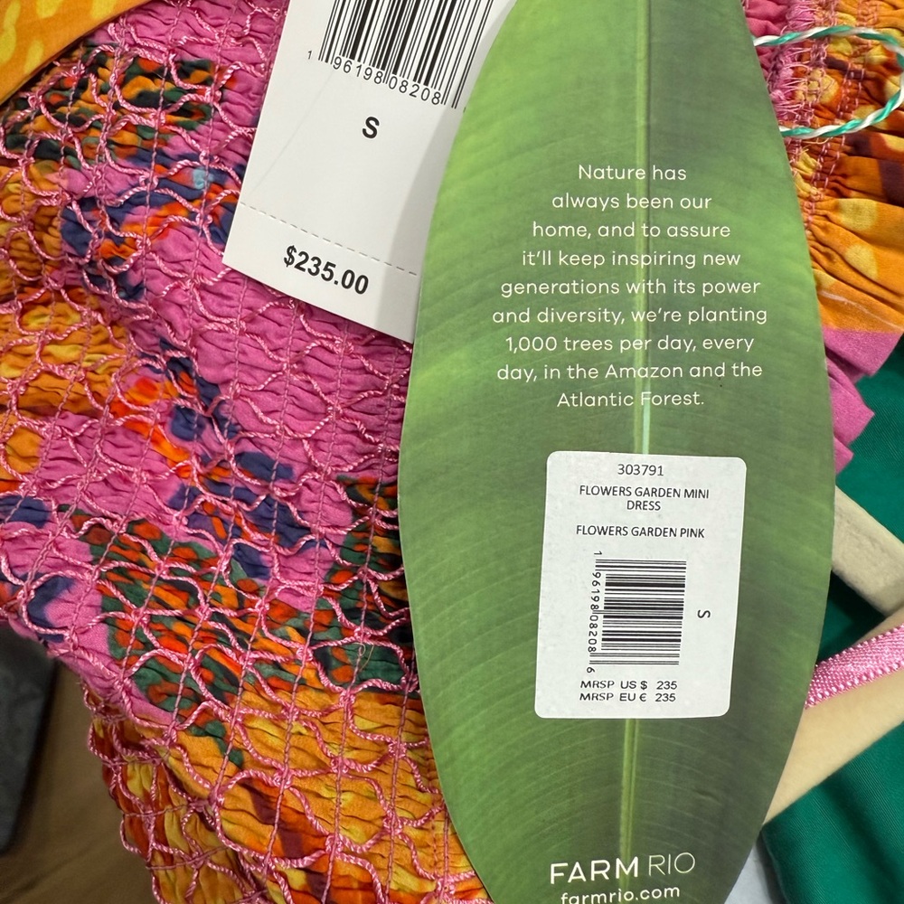 FARM Rio Vibrant Pink and Orange off Shoulder Dress